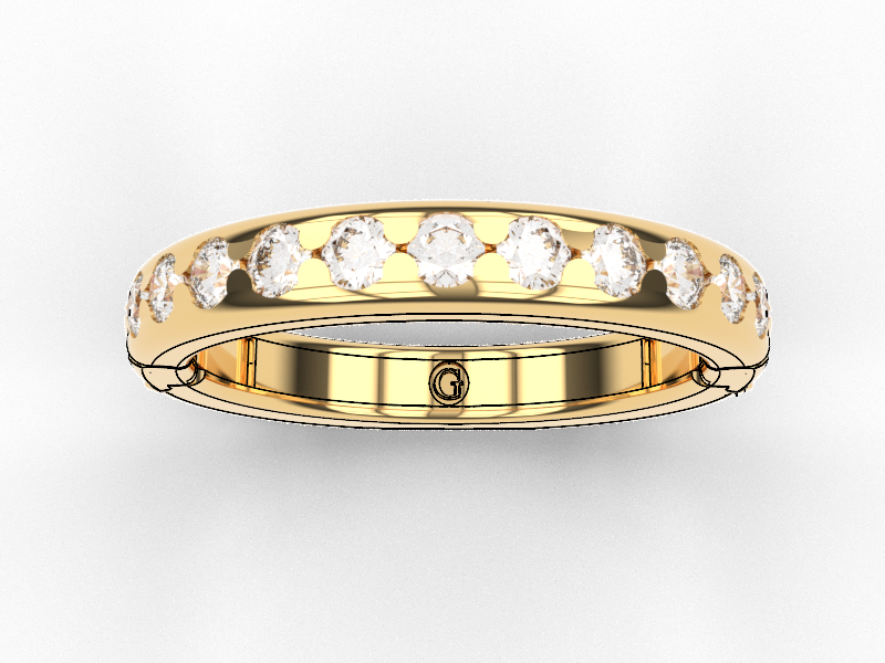 11 stone 3mm Gold Fit Adjusting Luxury ring band