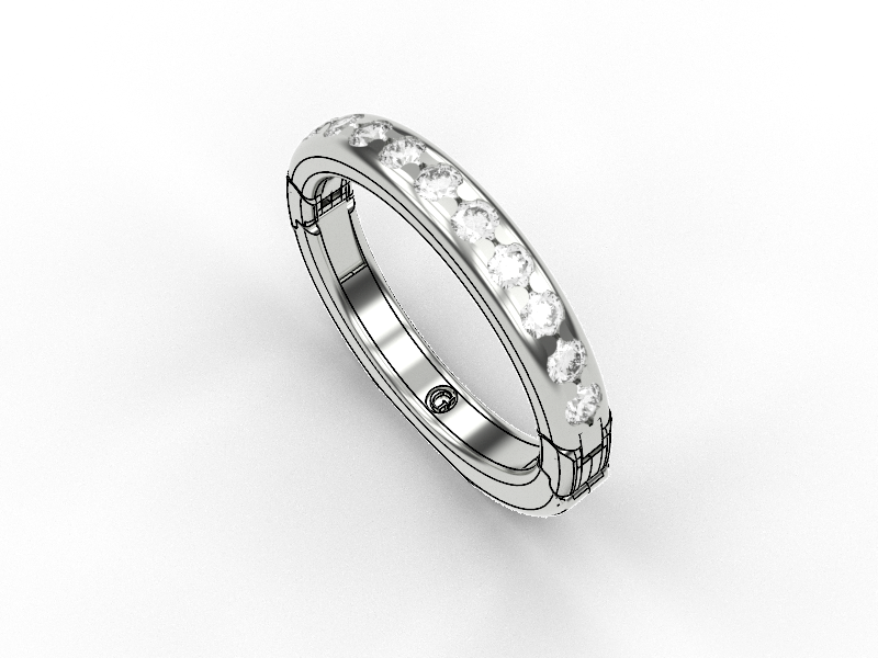 11 stone 3mm Gold Fit Adjusting Luxury ring band