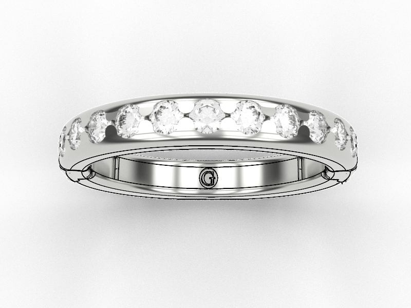 11 stone 3mm Gold Fit Adjusting Luxury ring band