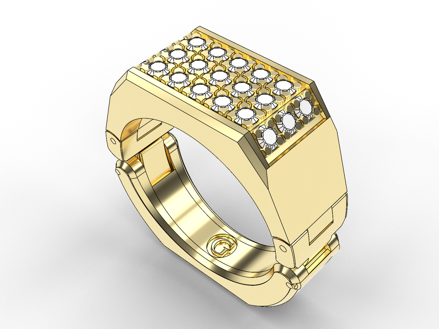 21 stone Gold Fit Custom Designed Adjusting Ring