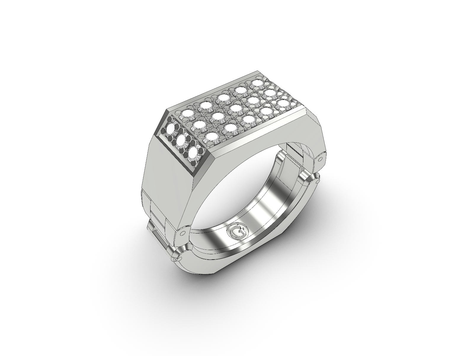 21 stone Gold Fit Custom Designed Adjusting Ring