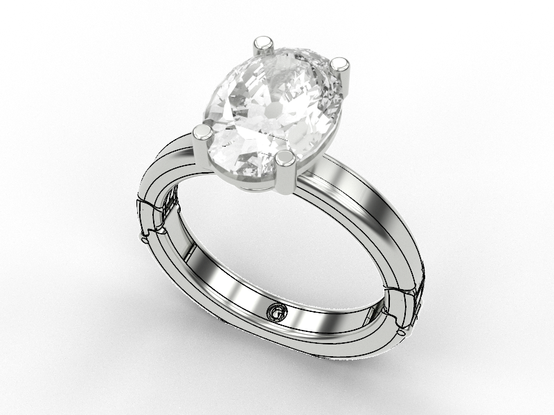 Oval Solitaire Gold Fit adjusting Luxury Ring