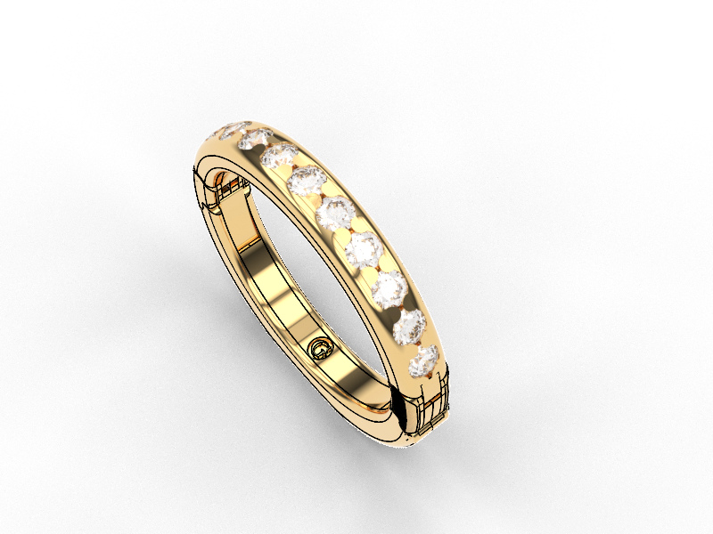 11 stone 3mm Gold Fit Adjusting Luxury ring band