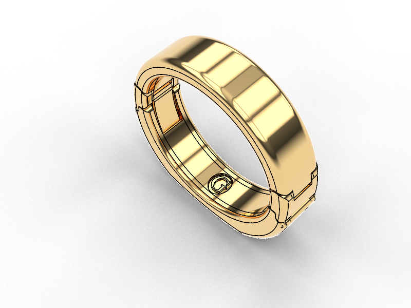 Men's 6mm wide Gold Fit Ring Band