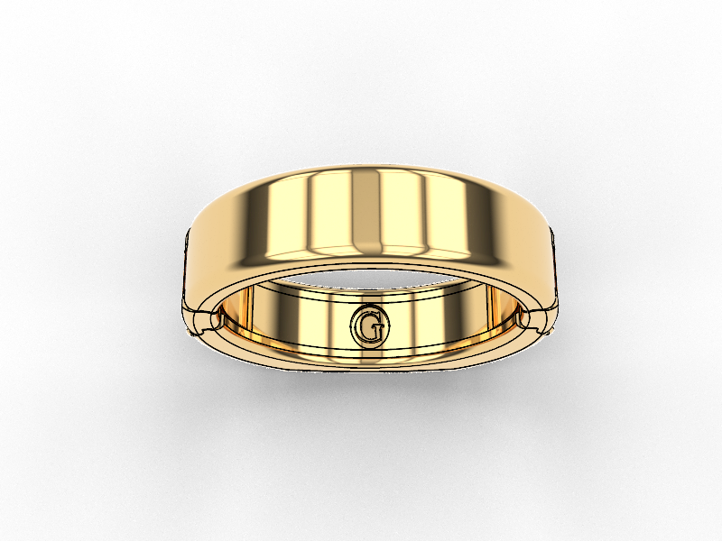Men's 6mm wide Gold Fit Ring Band