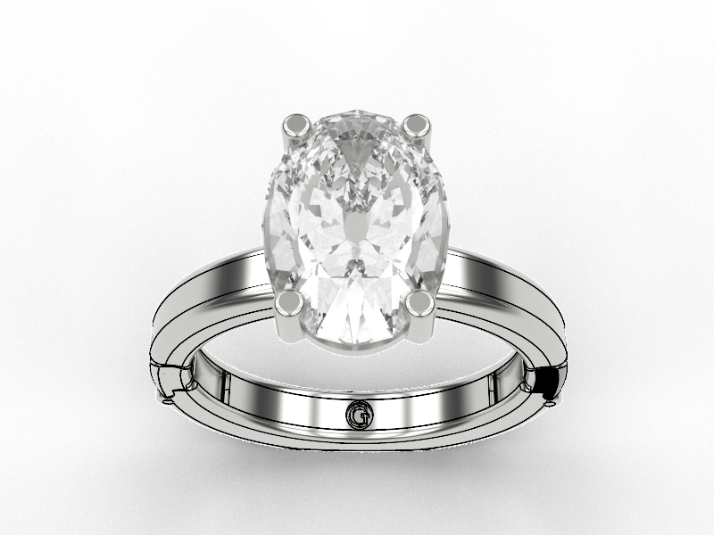 Oval Solitaire Gold Fit adjusting Luxury Ring